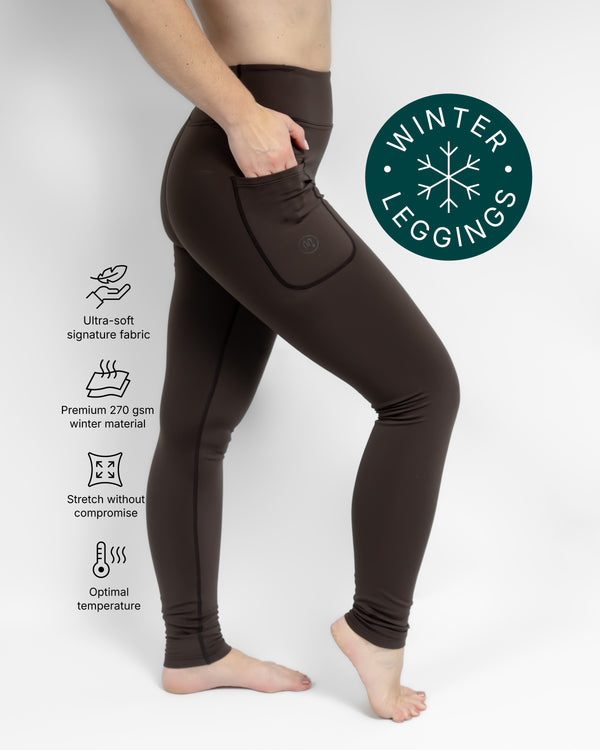 Aya Mocha Brown Winter Leggings