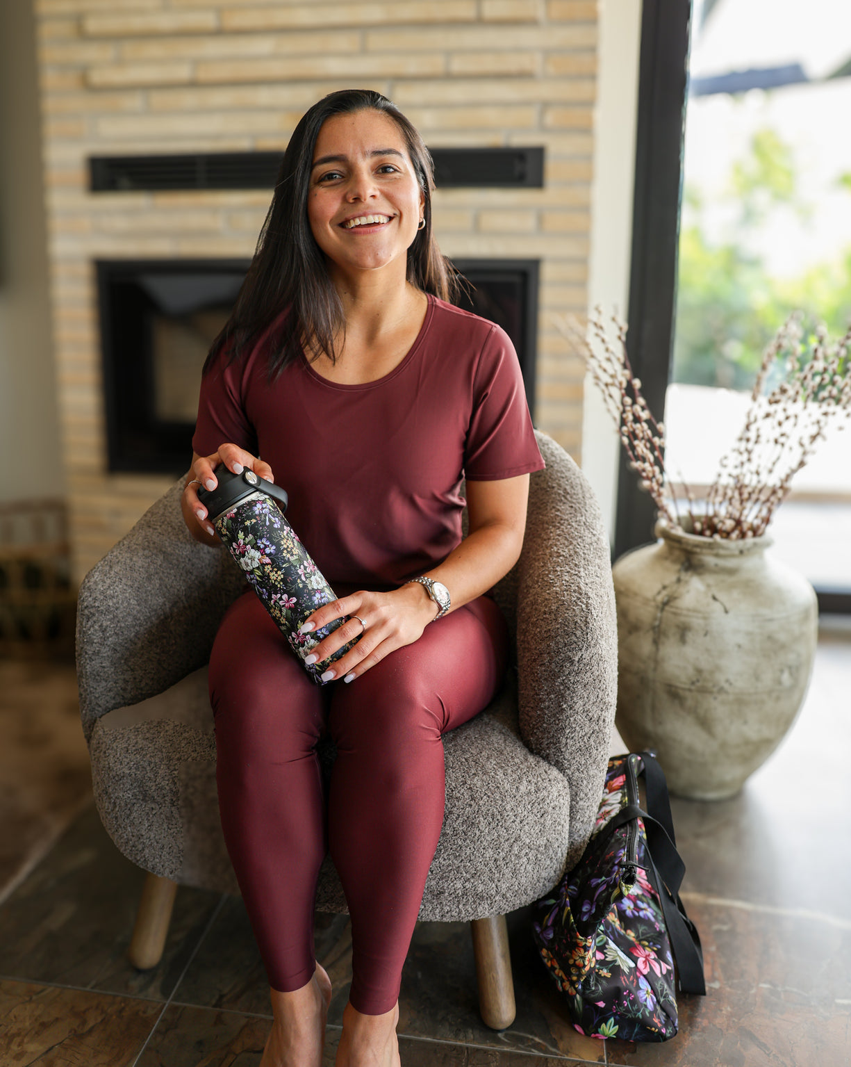 Aya Deep Bordeaux Winter Leggings