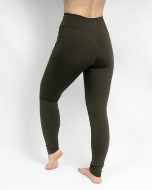 Aya Deep Olive Winter Leggings