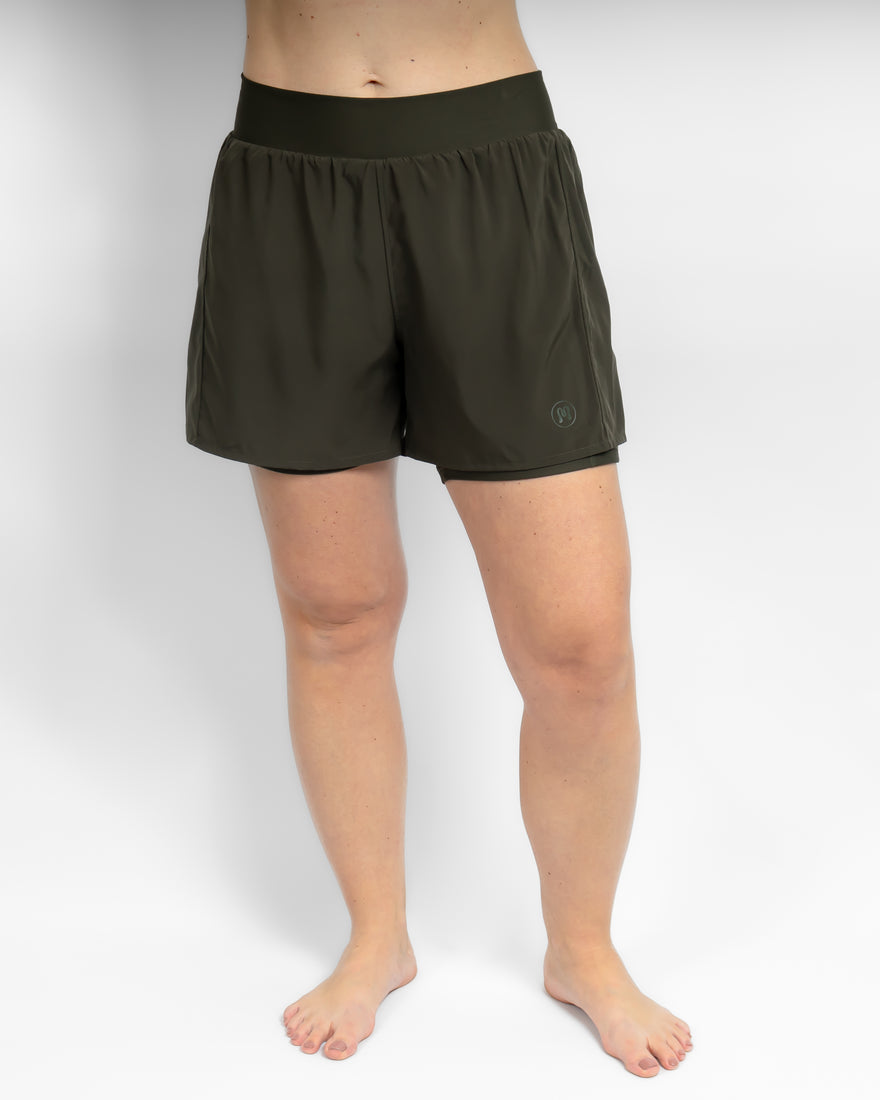 Freya 2-in-1 Deep Olive Shorts