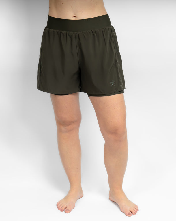 Freya 2-in-1 Deep Olive Shorts