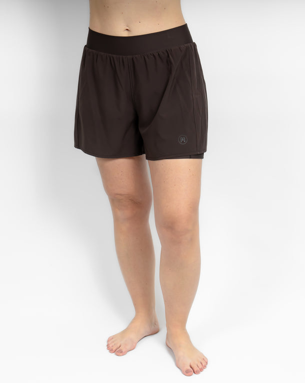 Freya 2-in-1 Mocha Brown Shorts