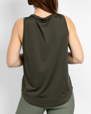 Lea Deep Olive Sports Top