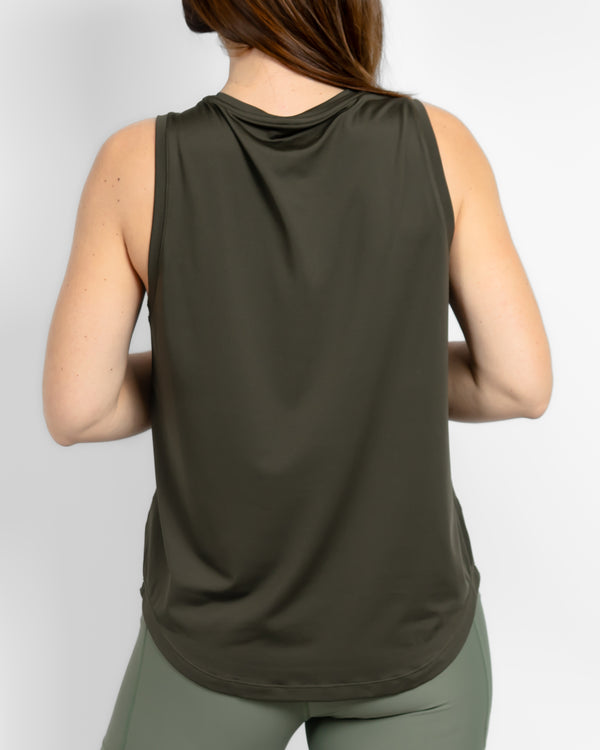 Lea Deep Olive Sports Top