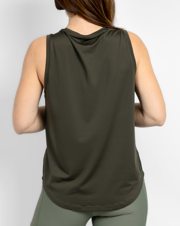 Lea Deep Olive Sports Top