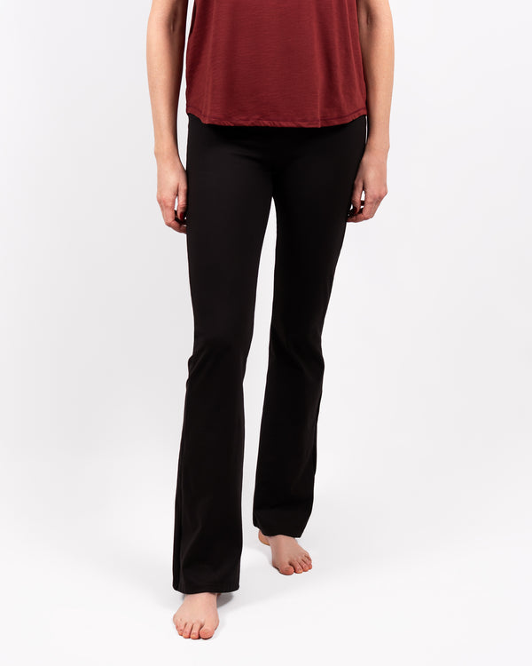 Maya Black Flared Leggings Without Pockets