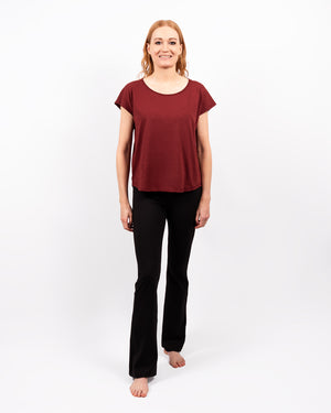 Maya Black Flared Leggings Without Pockets