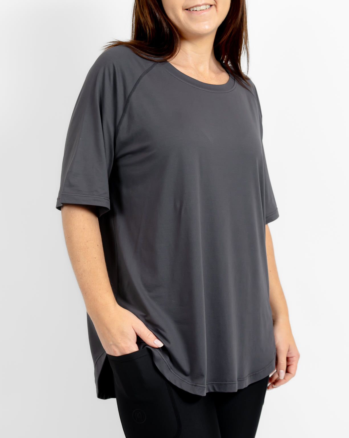 Mira Oversized Deep Grey T-Shirt