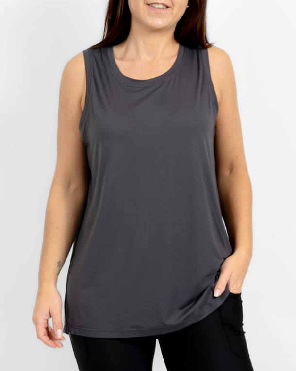 Mira Oversized Deep Grey Top