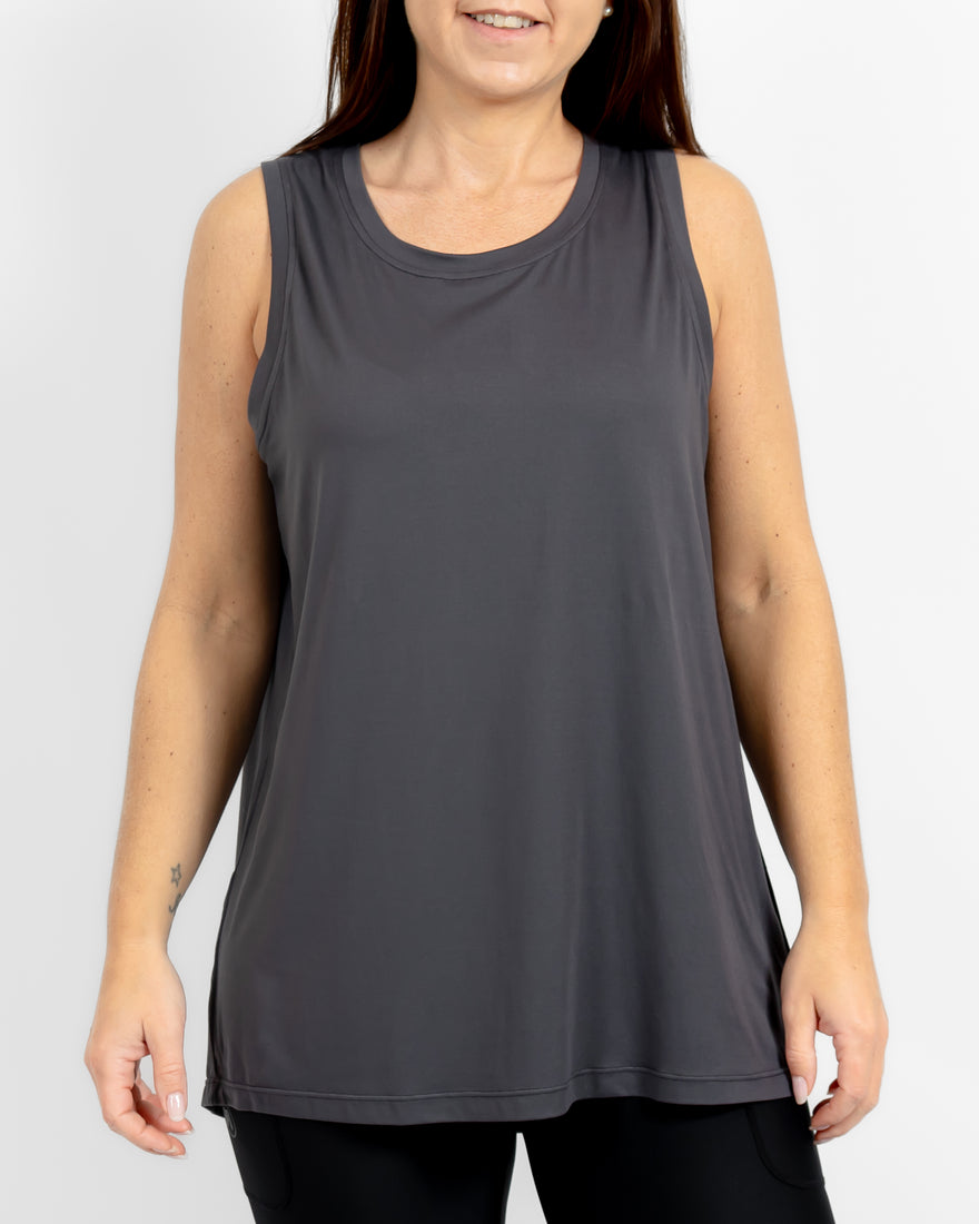 Mira Oversized Deep Grey Top