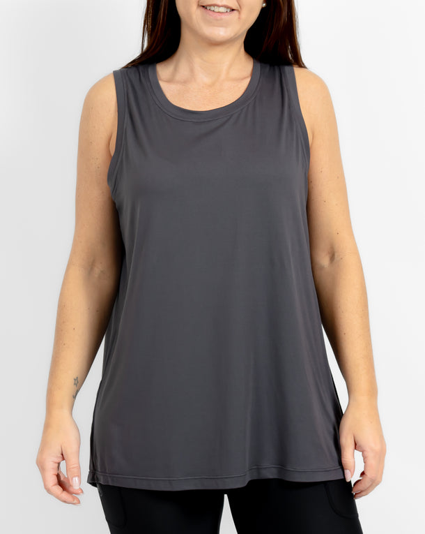 Mira Oversized Deep Grey Top