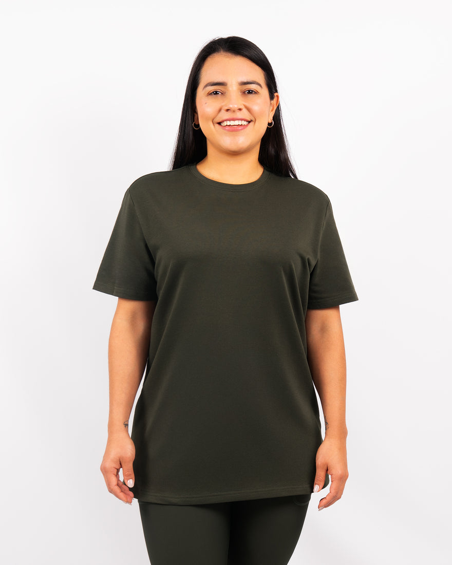 Naomi Everyday Deep Olive Long T-Shirt