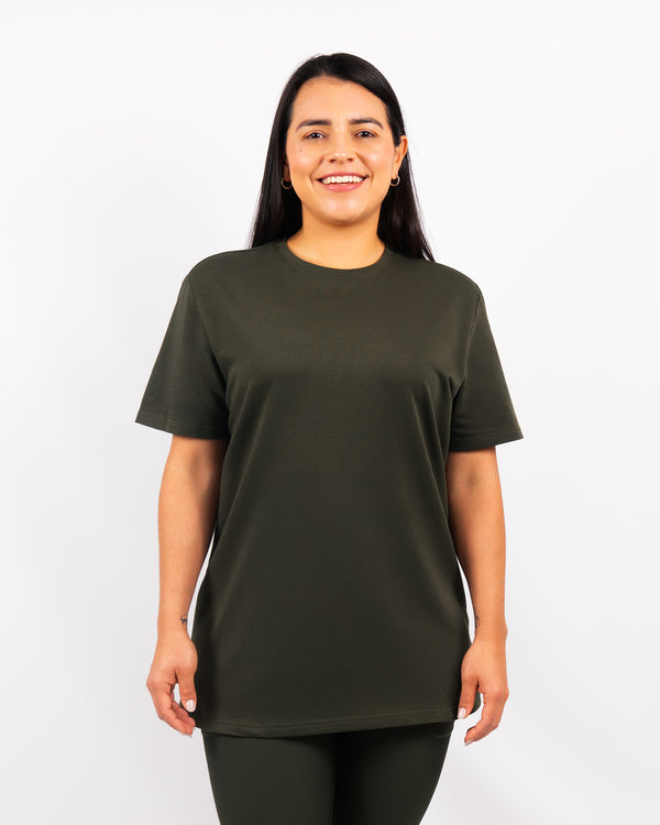 Naomi Everyday Deep Olive Long T-Shirt