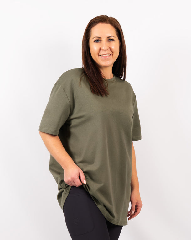 Naomi Everyday Dusty Green Long T-Shirt
