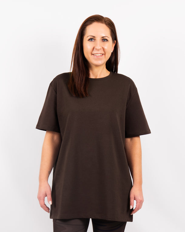 Naomi Everyday Mocha Brown Long T-Shirt