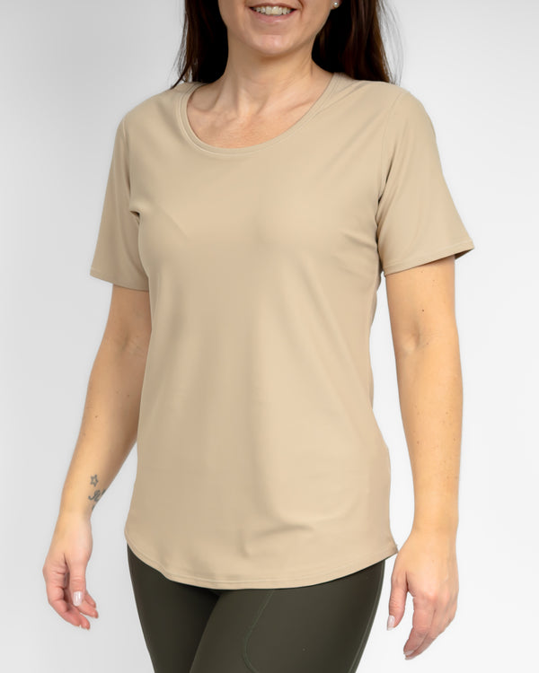 Vigga Fitted Beige T-Shirt