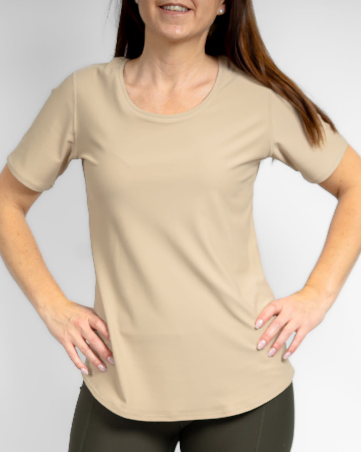 Vigga Fitted Beige T-Shirt