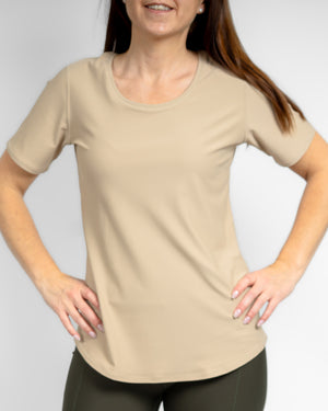 Vigga Fitted Beige T-Shirt