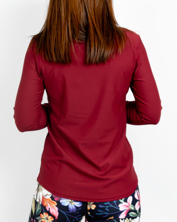 Vigga Fitted Bordeaux Long-Sleeve