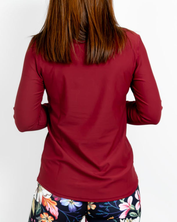 Vigga Fitted Bordeaux Long-Sleeve