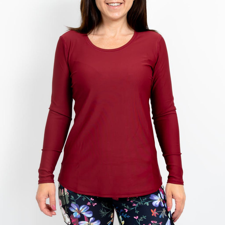 Vigga Fitted Bordeaux Long-Sleeve