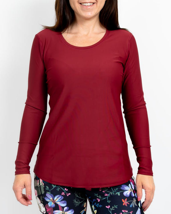 Vigga Fitted Bordeaux Long-Sleeve