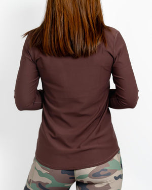 Vigga Fitted Brown Long-Sleeve