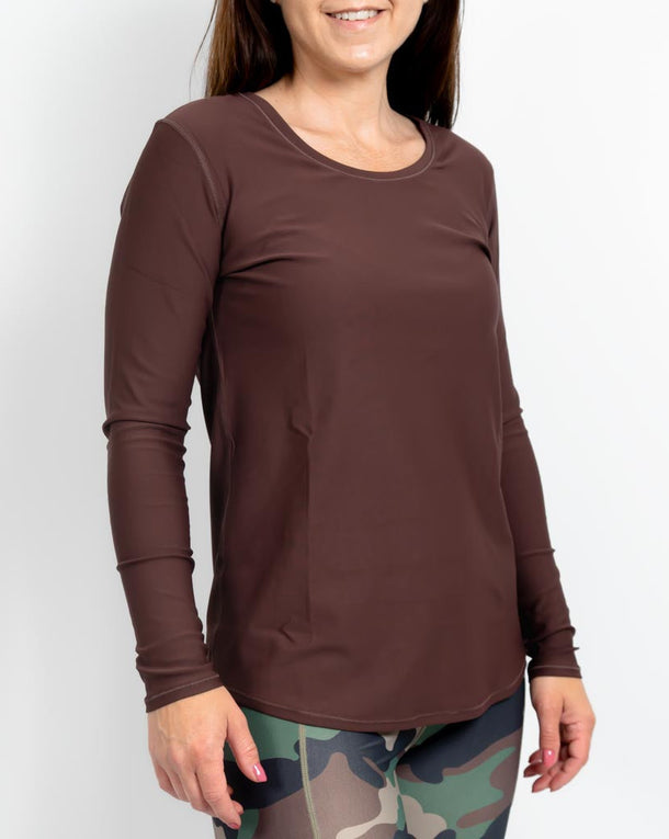 Vigga Fitted Brown Long-Sleeve
