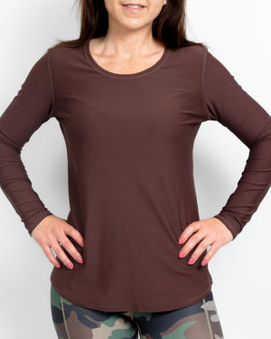 Vigga Fitted Brown Long-Sleeve