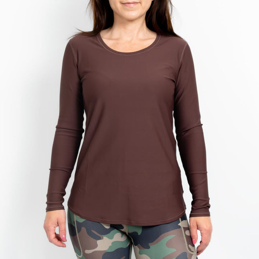 Vigga Fitted Brown Long-Sleeve
