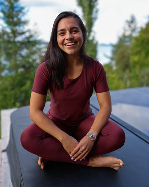 Vigga Fitted Deep Bordeaux T-Shirt