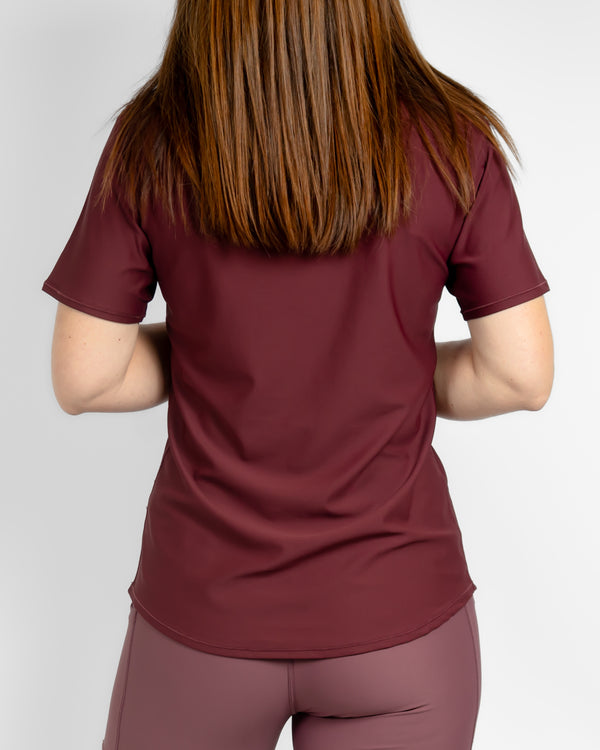 Vigga Fitted Deep Bordeaux T-Shirt