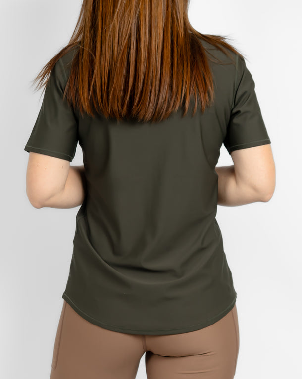 Vigga Fitted Deep Olive T-Shirt