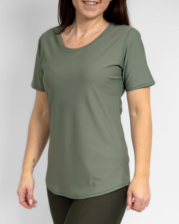 Vigga Fitted Dusty Green T-Shirt