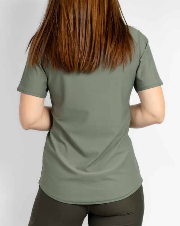Vigga Fitted Dusty Green T-Shirt