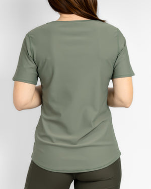 Vigga Fitted Dusty Green T-Shirt