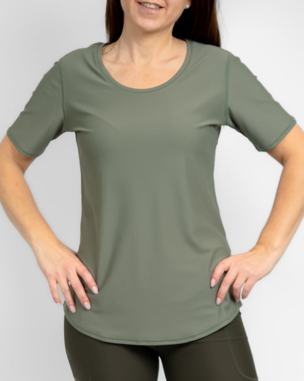 Vigga Fitted Dusty Green T-Shirt