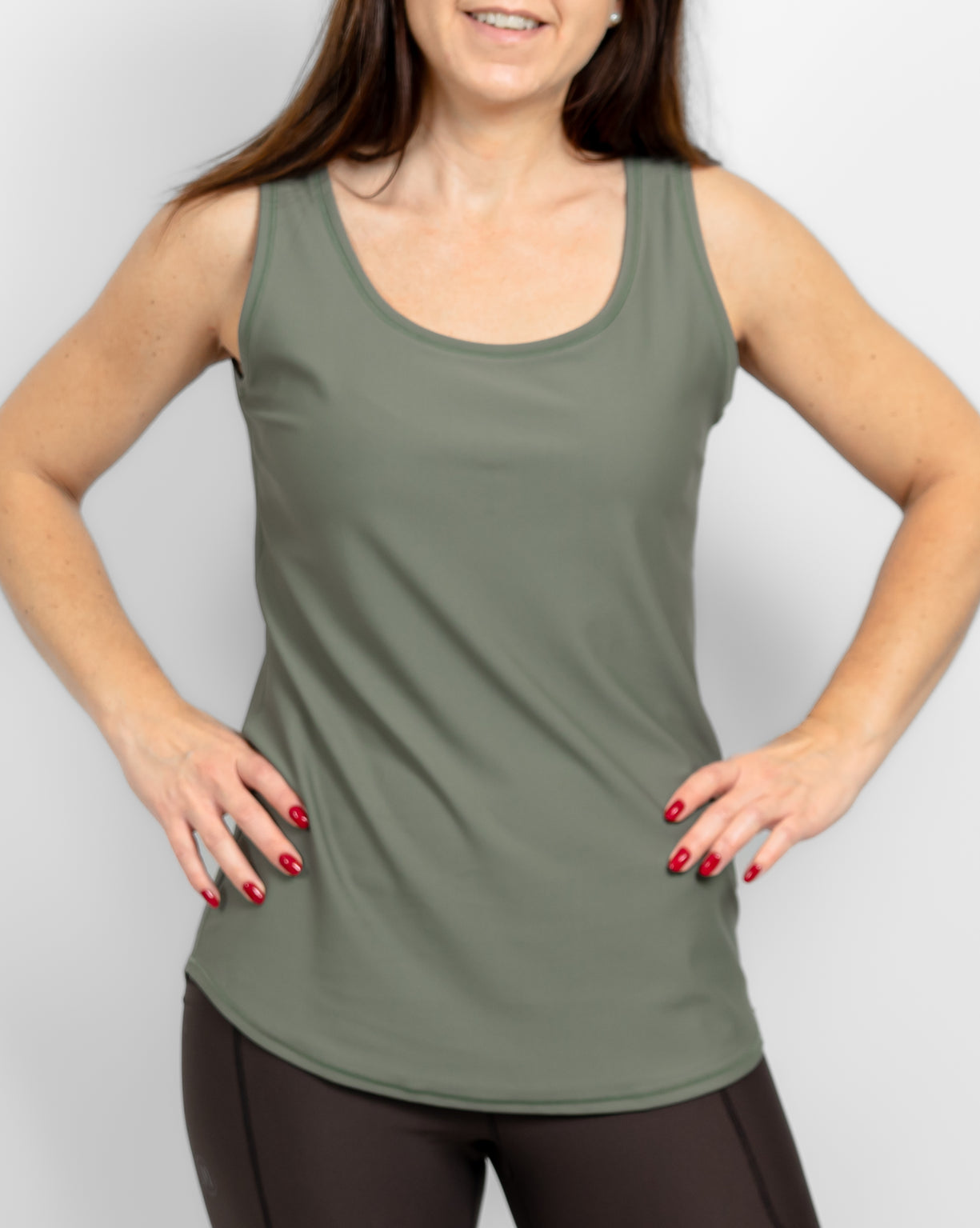 Vigga Fitted Dusty Green Top