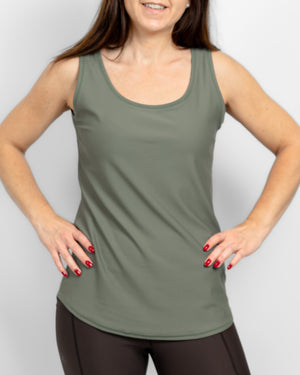 Vigga Fitted Dusty Green Top