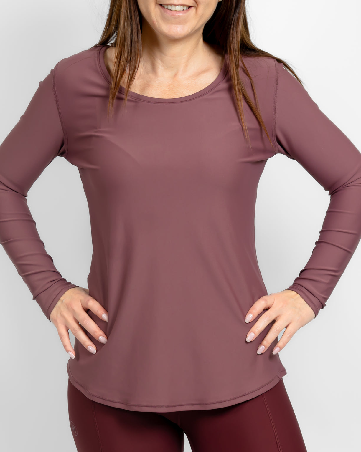 Vigga Fitted Dusty Rose Long-Sleeve