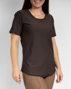 Vigga Fitted Mocha Brown T-Shirt