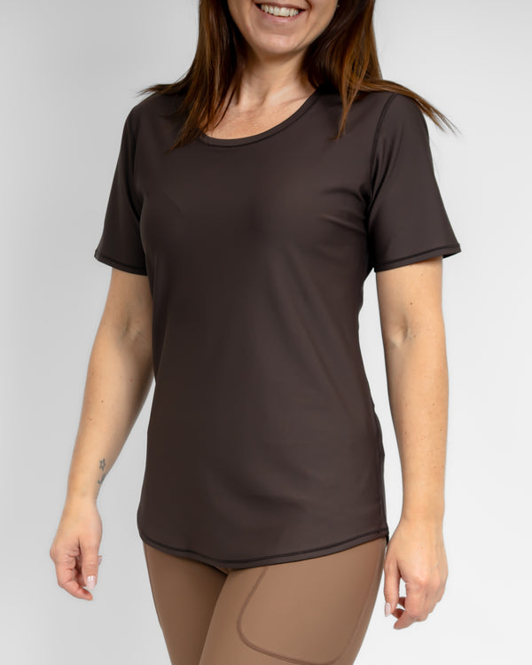 Vigga Fitted Mocha Brown T-Shirt