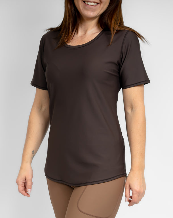 Vigga Fitted Mocha Brown T-Shirt
