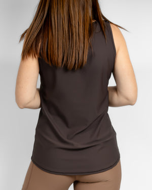 Vigga Fitted Mocha Brown Top