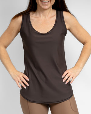 Vigga Fitted Mocha Brown Top