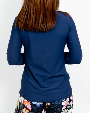 Vigga Fitted Navy Long-Sleeve