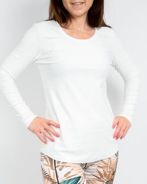 Vigga Fitted Off-White Long-Sleeve