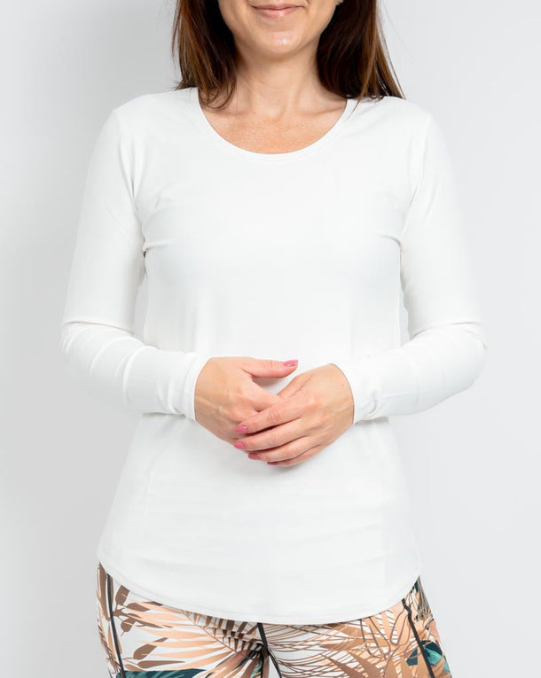 Vigga Fitted Off-White Long-Sleeve