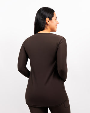 Vigga Fitted Mocha Brown Long-Sleeve - Extra Length