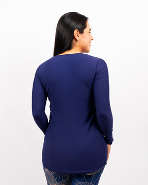 Vigga Fitted Navy Long-Sleeve - Extra Length